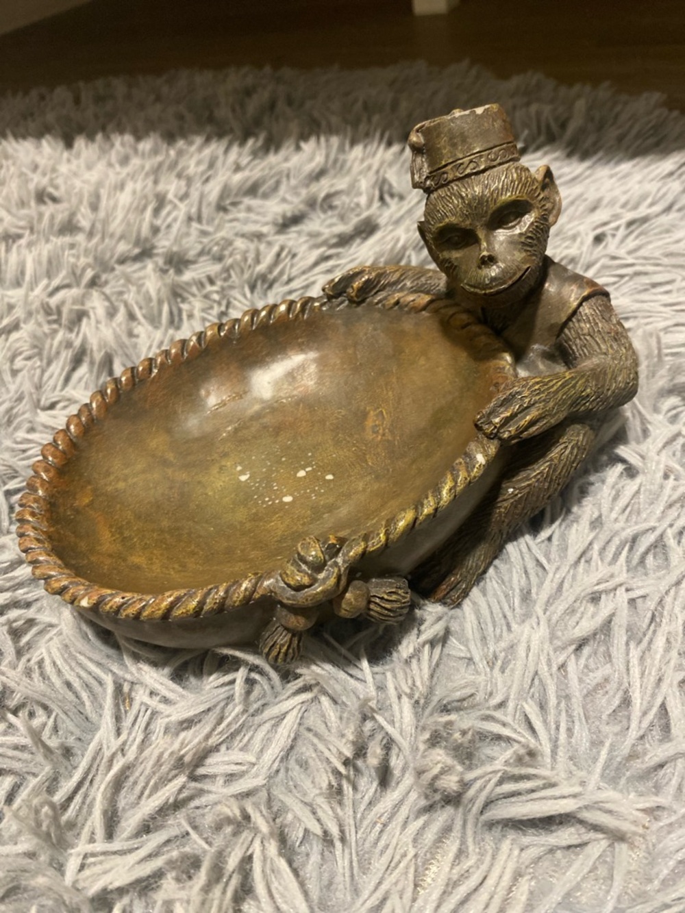 Bronze Monkey bowl/ decor holder